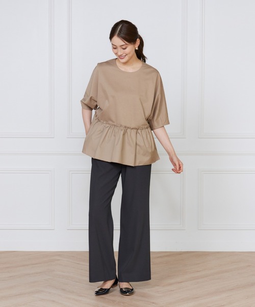 LE SOUK(ルスーク)の「異素材フリルカットプルオーバー(Tシャツ/カットソー・レディース・ブラック/キャメル/パープル・フリー)」の4枚目の写真