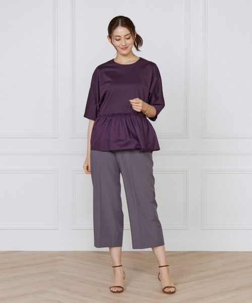 LE SOUK(ルスーク)の「異素材フリルカットプルオーバー(Tシャツ/カットソー・レディース・ブラック/キャメル/パープル・フリー)」の10枚目の写真