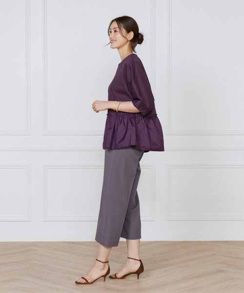 LE SOUK(ルスーク)の「異素材フリルカットプルオーバー(Tシャツ/カットソー・レディース・ブラック/キャメル/パープル・フリー)」の8枚目の写真