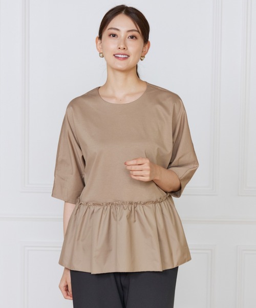 LE SOUK(ルスーク)の「異素材フリルカットプルオーバー(Tシャツ/カットソー・レディース・ブラック/キャメル/パープル・フリー)」の21枚目の写真