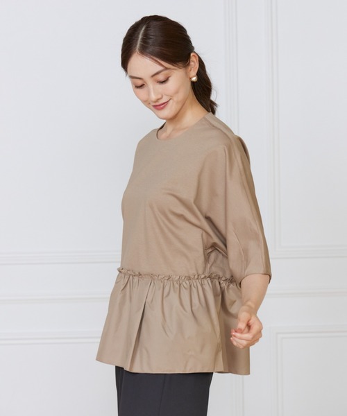 LE SOUK(ルスーク)の「異素材フリルカットプルオーバー(Tシャツ/カットソー・レディース・ブラック/キャメル/パープル・フリー)」の18枚目の写真