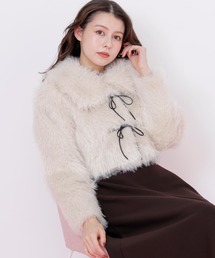 JILL by JILL STUART（ジルバイジルスチュアート）の「◇リボンダッフルショートファーコート（ダッフルコート）」