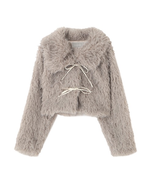 ◇リボンダッフルショートファーコート（ダッフルコート）｜JILL