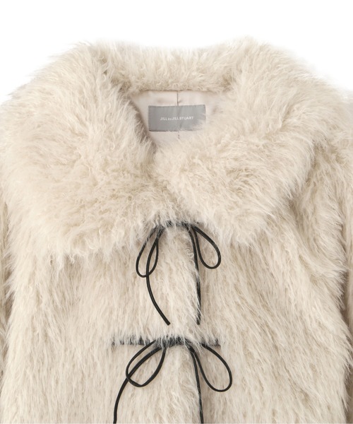 リボンダッフル　ラビットファーショートコート withsun ダッフルリボンショートコート・リアルフォックスファー