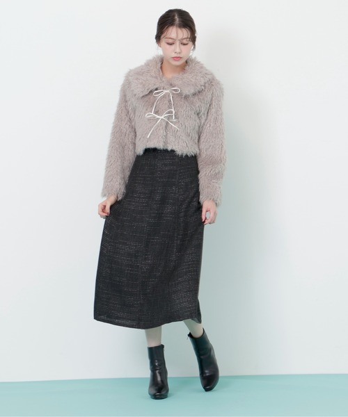 ◇リボンダッフルショートファーコート（その他アウター）｜JILL by