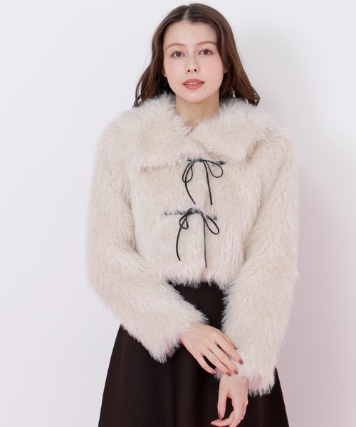 ◇リボンダッフルショートファーコート（その他アウター）｜JILL by