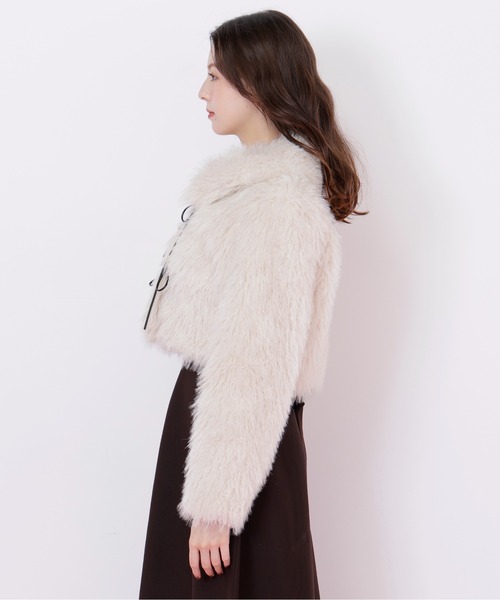 ◇リボンダッフルショートファーコート（その他アウター）｜JILL by