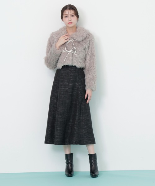 ◇リボンダッフルショートファーコート（その他アウター）｜JILL by