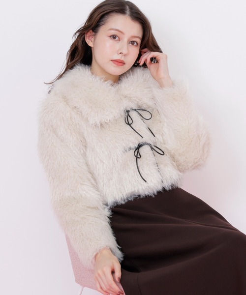 ◇リボンダッフルショートファーコート（その他アウター）｜JILL by