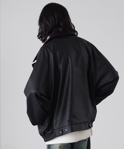 LUENNA(ルエナ)の「【LUENNA】Regular Collar Zip Blouson / レギュラーカラージップ合皮ブルゾン(ブルゾン・メンズ・ブラウン/ブラック・S/M/L)」の6枚目の写真