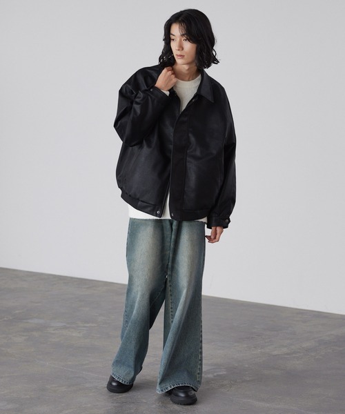 LUENNA(ルエナ)の「【LUENNA】Regular Collar Zip Blouson / レギュラーカラージップ合皮ブルゾン(ブルゾン・メンズ・ブラウン/ブラック・S/M/L)」の19枚目の写真