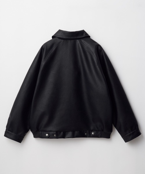 スカラーメルヘン柄合皮ブルゾン セール】【LUENNA】Regular Collar Zip Blouson / レギュラーカラー