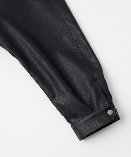 LUENNA(ルエナ)の「【LUENNA】Regular Collar Zip Blouson / レギュラーカラージップ合皮ブルゾン(ブルゾン・メンズ・ブラウン/ブラック・S/M/L)」の8枚目の写真