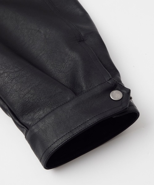 LUENNA(ルエナ)の「【LUENNA】Regular Collar Zip Blouson / レギュラーカラージップ合皮ブルゾン(ブルゾン・メンズ・ブラウン/ブラック・S/M/L)」の9枚目の写真