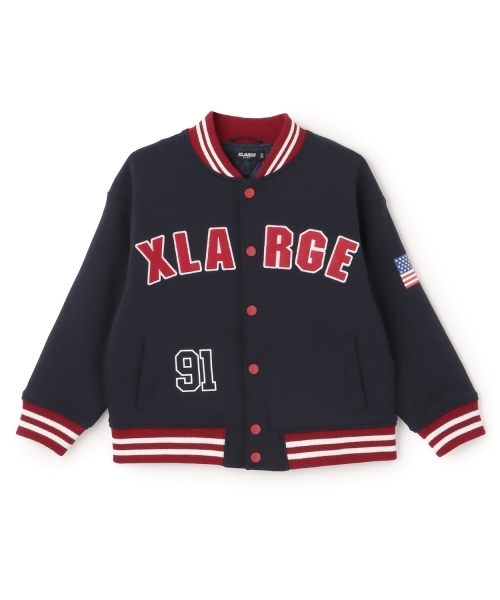 XLARGE KIDS（エクストララージキッズ）の「サガラOGダンボールニットスタジャン（スタジャン・キッズ・ブラック/ブルー・110cm/130cm/90cm/140cm/100cm/120cm）」の2枚目の写真