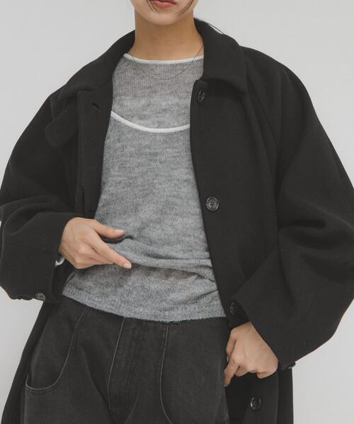 KBF（ケイビーエフ）の「バイカラーキャミレイヤードニット（ニット/セーター・レディース・ホワイト/グレー/ピンク・ONE）」の3枚目の写真