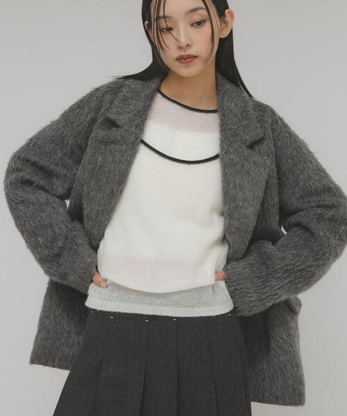 KBF（ケイビーエフ）の「バイカラーキャミレイヤードニット（ニット/セーター・レディース・ホワイト/グレー/ピンク・ONE）」の2枚目の写真