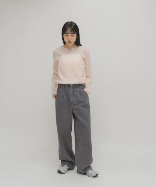 KBF（ケイビーエフ）の「バイカラーキャミレイヤードニット（ニット/セーター・レディース・ホワイト/グレー/ピンク・ONE）」の21枚目の写真