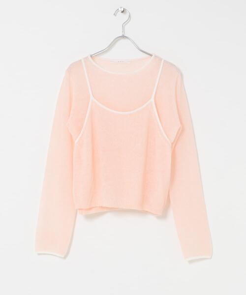 KBF（ケイビーエフ）の「バイカラーキャミレイヤードニット（ニット/セーター・レディース・ホワイト/グレー/ピンク・ONE）」の18枚目の写真