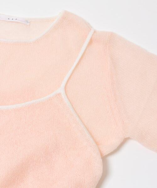 KBF（ケイビーエフ）の「バイカラーキャミレイヤードニット（ニット/セーター・レディース・ホワイト/グレー/ピンク・ONE）」の17枚目の写真