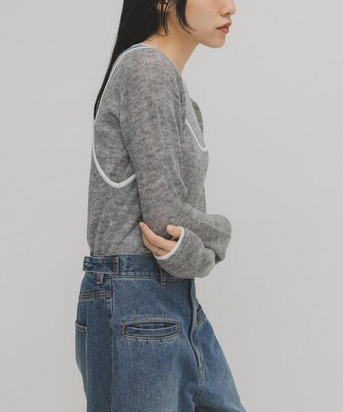 KBF（ケイビーエフ）の「バイカラーキャミレイヤードニット（ニット/セーター・レディース・ホワイト/グレー/ピンク・ONE）」の14枚目の写真