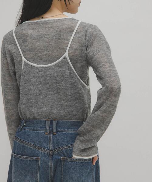 KBF（ケイビーエフ）の「バイカラーキャミレイヤードニット（ニット/セーター・レディース・ホワイト/グレー/ピンク・ONE）」の13枚目の写真