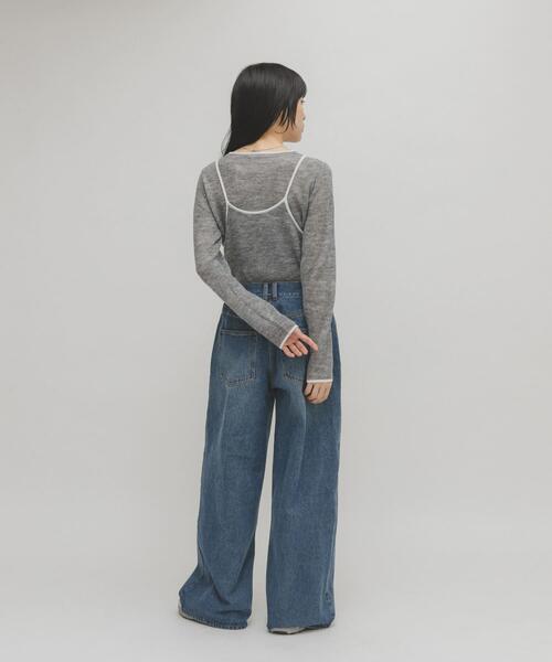 KBF（ケイビーエフ）の「バイカラーキャミレイヤードニット（ニット/セーター・レディース・ホワイト/グレー/ピンク・ONE）」の10枚目の写真