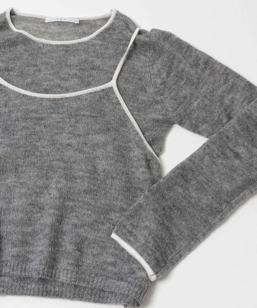 KBF（ケイビーエフ）の「バイカラーキャミレイヤードニット（ニット/セーター・レディース・ホワイト/グレー/ピンク・ONE）」の7枚目の写真