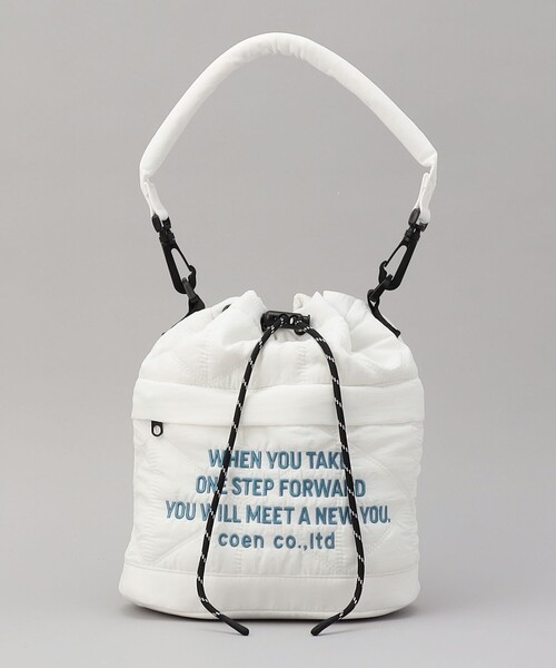 coen（コーエン）の「【再入荷・新色登場】ロゴ刺繍 幾何柄 キルト巾着ショルダーバッグ（ショルダーバッグ・レディース・その他2/その他4/シルバー/ブラック/ホワイト・FREE）」の8枚目の写真