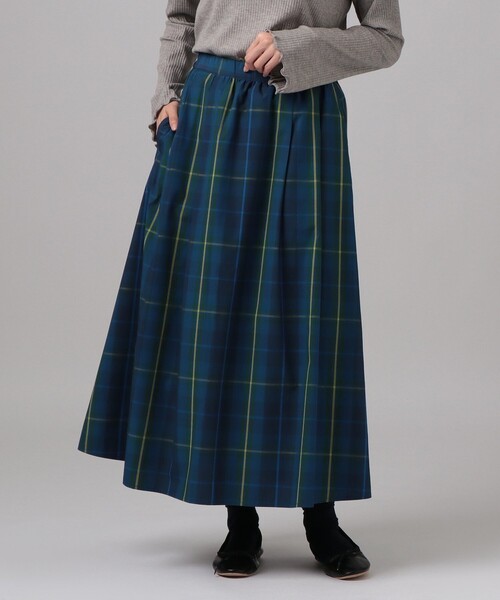 ハンドメイド作家タータンチェック タックスカート sorasneedlework ハンドメイド作家タータンチェック タックスカート