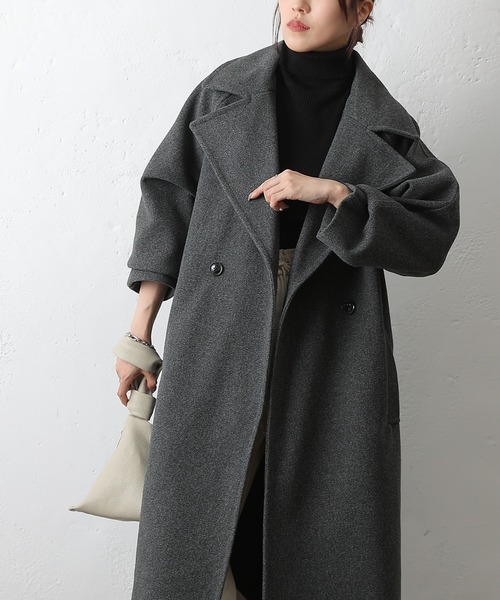 COLONY 2139（コロニートゥーワンスリーナイン）の「テックウールラグランスリーブロングコート（チェスターコート・レディース・ブラック/ベージュ/グレー・SMALL/MEDIUM）」の10枚目の写真