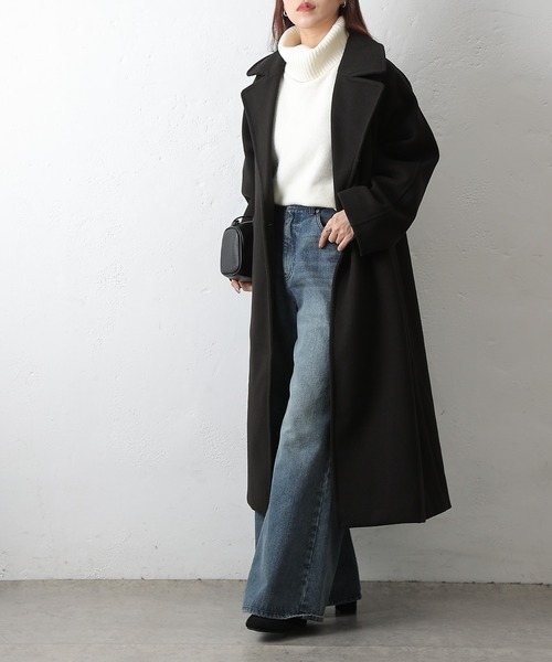 セール】テックウールラグランスリーブロングコート（チェスターコート