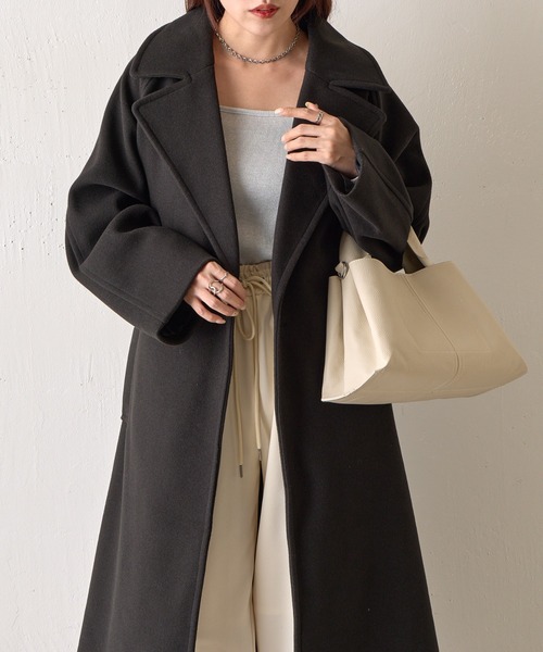 セール】テックウールラグランスリーブロングコート（チェスターコート