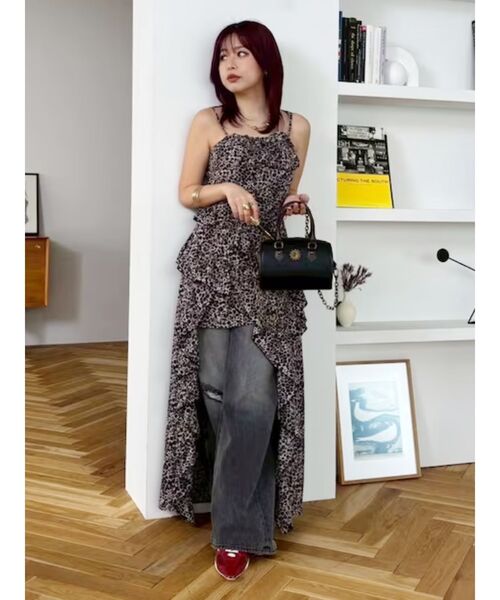 セール】ギャザーアシンメトリーロングワンピース（ワンピース