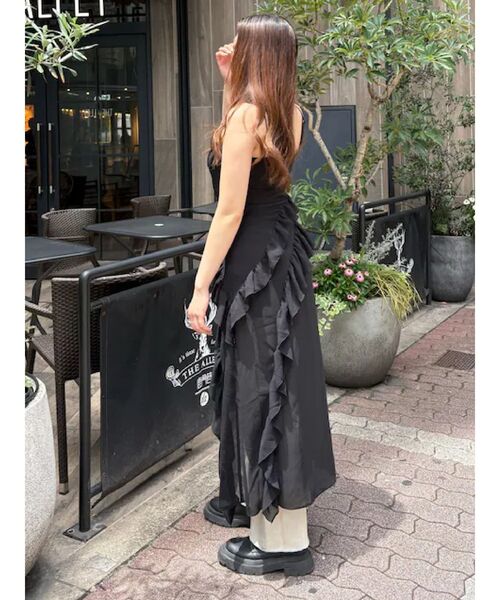 EVRIS（エヴリス）の「ギャザーアシンメトリーロングワンピース（ワンピース・レディース・ブラック/その他1・SMALL/MEDIUM）」の10枚目の写真