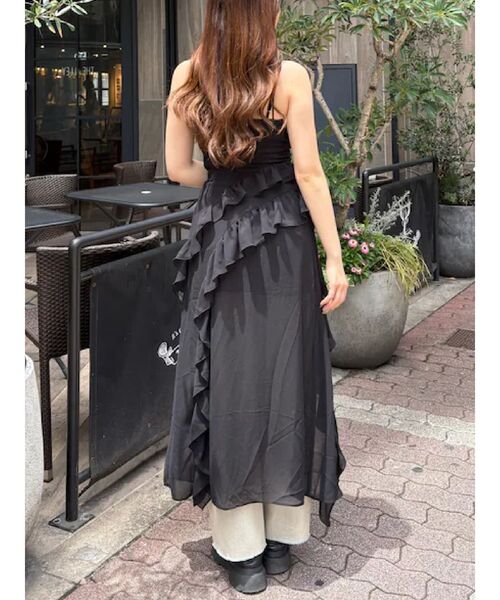 EVRIS ギャザーアシンメトリーロングワンピース ギャザーアシンメトリーロングワンピース（ワンピース）｜EVRIS