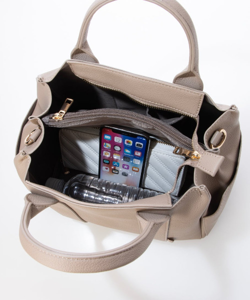 cache cache(カシュ カシュ)の「カシュカシュ cachecache / 6ポケットパーテーション2wayトート(トートバッグ・レディース・ブラック/ベージュ系その他/グレー系その他・FREE)」の13枚目の写真