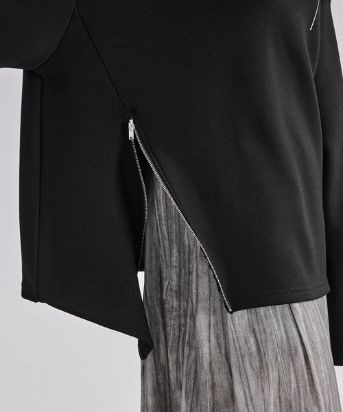 Ellno Loset（エルノロゼット）の「フラワープリントスリットジップポンチロンT（Tシャツ/カットソー・メンズ・ブラック/チャコール・SMALL/MEDIUM/LARGE）」の20枚目の写真