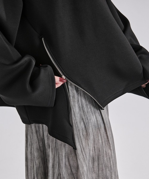 Ellno Loset（エルノロゼット）の「フラワープリントスリットジップポンチロンT（Tシャツ/カットソー・メンズ・ブラック/チャコール・SMALL/MEDIUM/LARGE）」の22枚目の写真