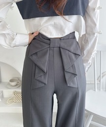 Loueme（ルエム）の「バックリボンタックパンツ（スラックス）」