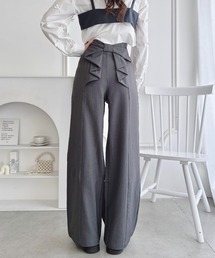 Loueme（ルエム）の「バックリボンタックパンツ（スラックス）」