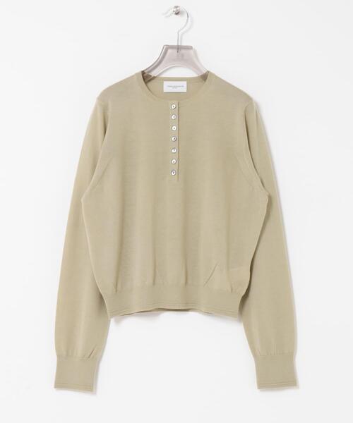 URBAN RESEARCH(アーバンリサーチ)の「new basic Lisse Cashmere henry knit(ニット/セーター・レディース・ベージュ系その他/チャコールグレー/ブルー系その他・FREE)」の1枚目の写真
