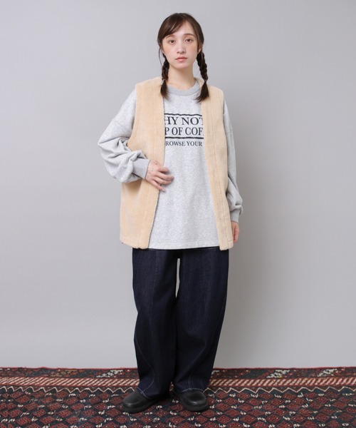 URCH RNA(アーチ アールエヌエー)の「M2553 ”コーヒーどうですか”プリントビッグプルオーバー(Tシャツ/カットソー・レディース・シルバー系その他/チョコ/チャコール・FREE)」の16枚目の写真