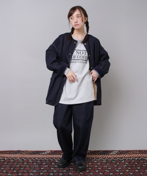 URCH RNA(アーチ アールエヌエー)の「M2553 ”コーヒーどうですか”プリントビッグプルオーバー(Tシャツ/カットソー・レディース・シルバー系その他/チョコ/チャコール・FREE)」の21枚目の写真
