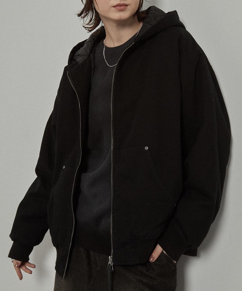 Alfred Alex】ヴィンテージライク キルティング ダブルジップフード