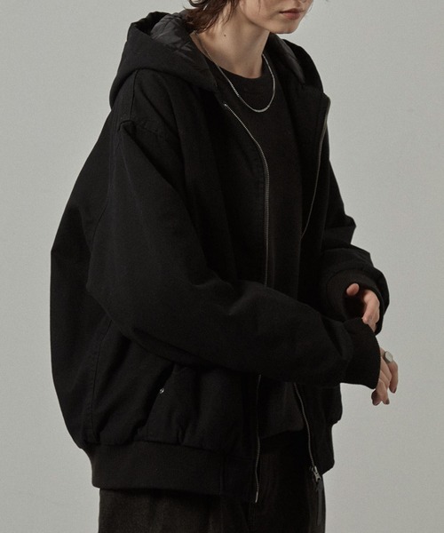 Alfred Alex】ヴィンテージライク キルティング ダブルジップフード