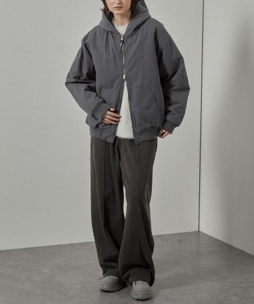 Alfred Alex】ヴィンテージライク キルティング ダブルジップフード