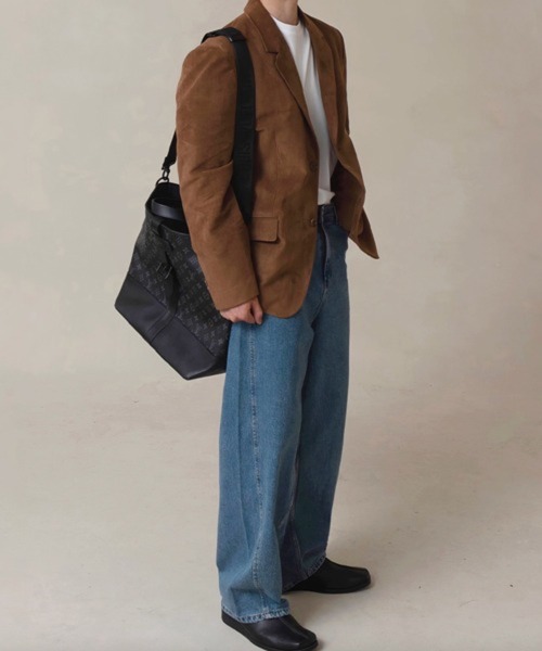 NOWLE(ノウル)の「【NOWLE】ルーズシルエット スエード テーラード ジャケット(テーラードジャケット・メンズ・ブラウン/ブラック・LARGE/X-LARGE/MEDIUM)」の4枚目の写真