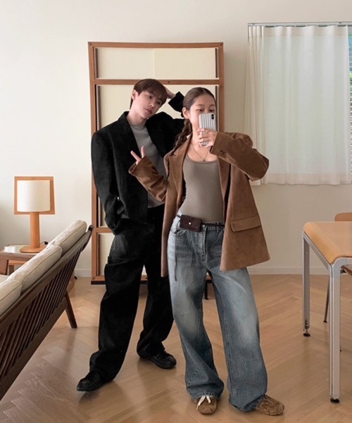 NOWLE(ノウル)の「【NOWLE】ルーズシルエット スエード テーラード ジャケット(テーラードジャケット・メンズ・ブラウン/ブラック・LARGE/X-LARGE/MEDIUM)」の7枚目の写真