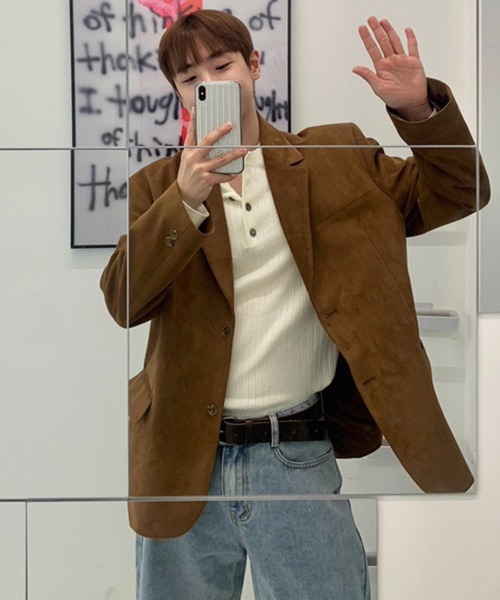 NOWLE(ノウル)の「【NOWLE】ルーズシルエット スエード テーラード ジャケット(テーラードジャケット・メンズ・ブラウン/ブラック・LARGE/X-LARGE/MEDIUM)」の13枚目の写真